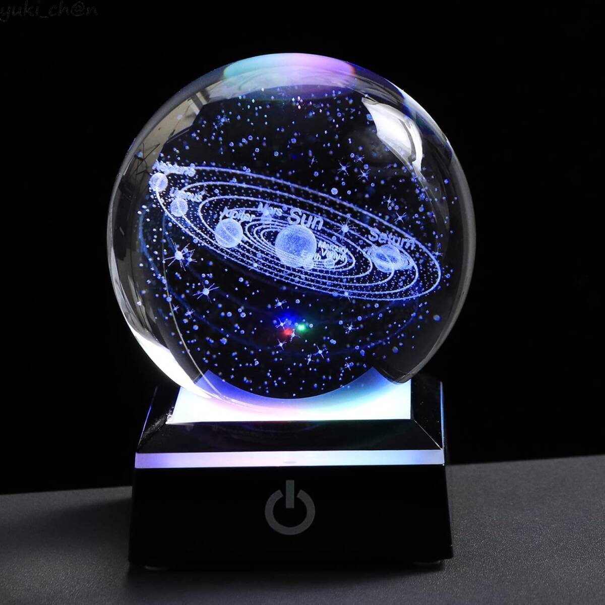 クリスタルボール 八大惑星 3D スノードーム LEDライトベース 間接照明 ナイトランプ グラデーション点灯 インテリア フィギュア拍卖