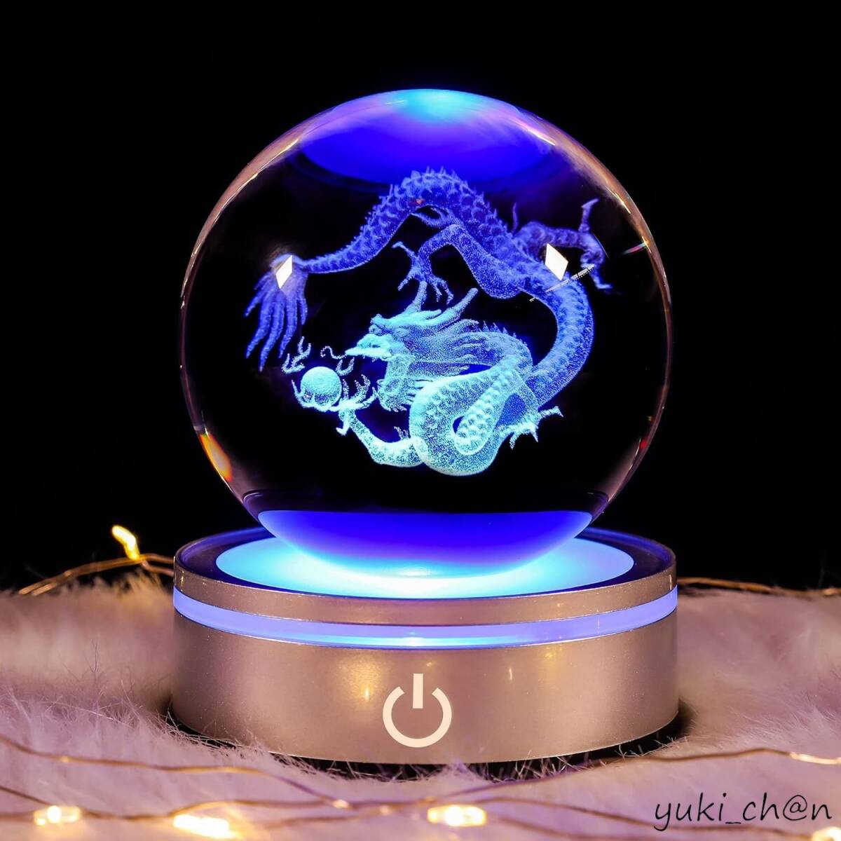 水晶球 ナイトライト 3D LEDライトが多色点灯する風水お守り おしゃれなヒーリング用品 ドラゴン 透明 プレゼント 雰囲気作り拍卖