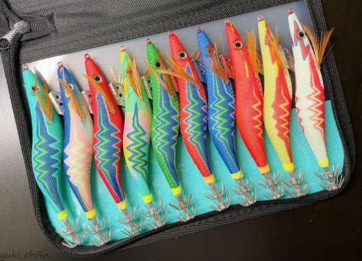 エギ 夜光効果&ライル内蔵 3.0号 10本セット 12cm 18g エギセット ルアー エギ イカ釣り リアル餌木 ケース付拍卖
