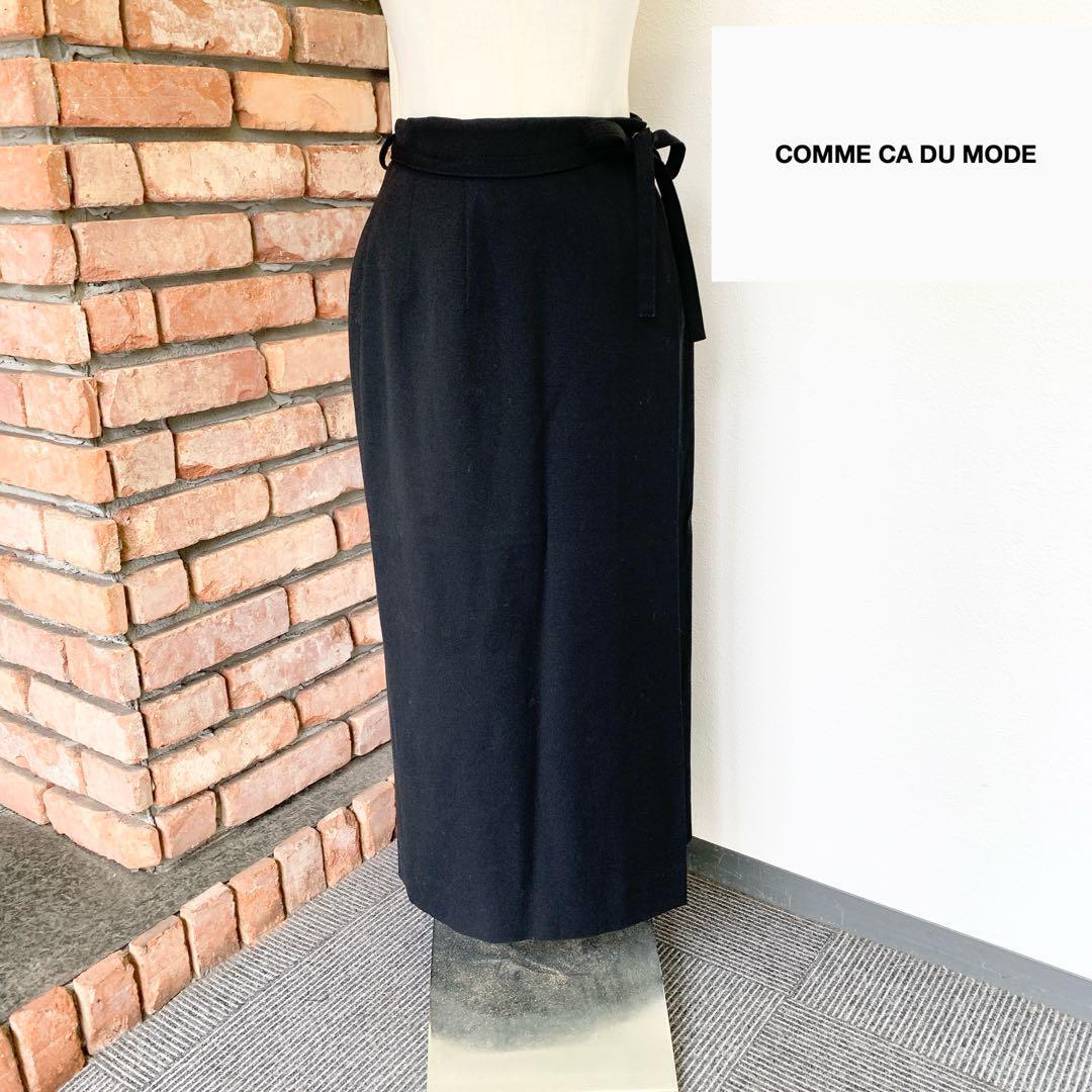 4355 美品 コムサデモード 巻きスカート ロングスカート イタリア製 M拍卖