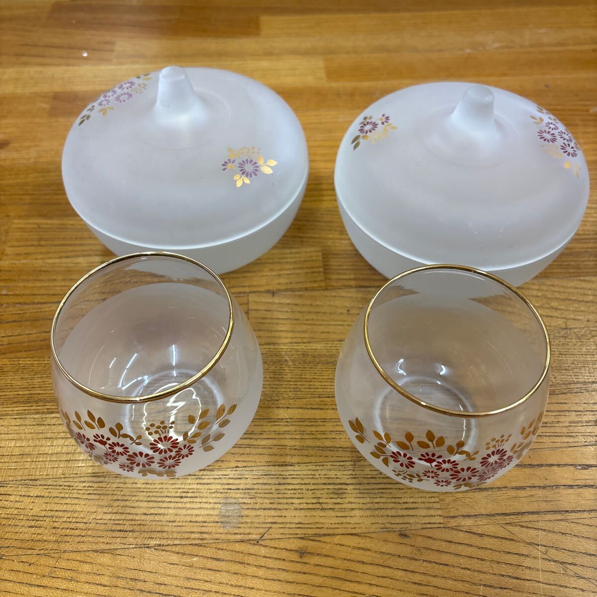 A2-105 小鉢 湯呑み お菓子入れ ガラス 陶器 昭和レトロ拍卖