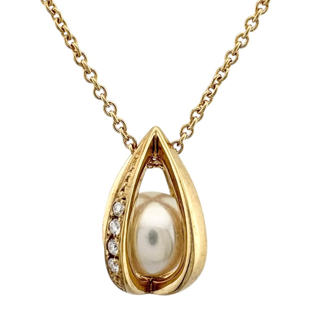 ミキモト ネックレス 18金 K18イエローゴールド パール レディース MIKIMOTO 中古 美品拍卖
