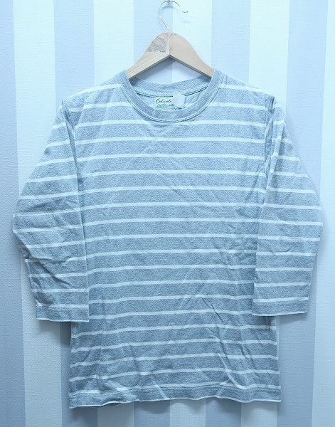 2-0753B/COLUMBIA KNIT8分袖ボーダーTシャツ USA製 コロンビアニット 送料200円 拍卖