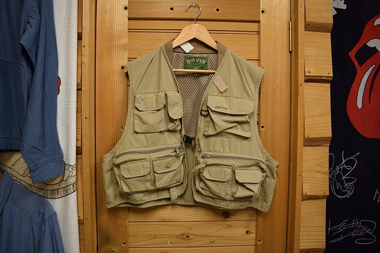 グッドスタイル◎ビンテージORVISオービスフィッシングベストLベージュコットン×ポリエステルアメカジアウトドアストリートx552拍卖