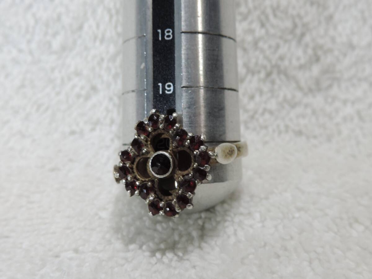ヴィンテージ リング 指輪・刻印有り・美品・数点赤宝石カラーストーン付き・20号~・約 3.0g拍卖