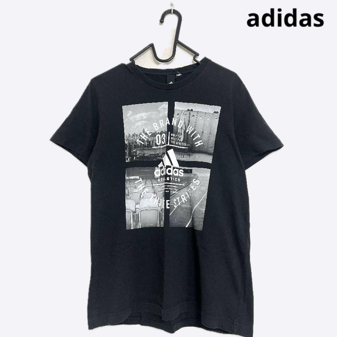adidas アディダス Tシャツ M プリントTシャツ スポーツ ブルー拍卖