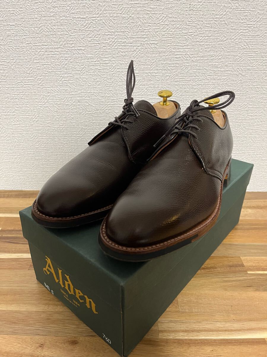試着のみ オールデン グレインカーフ 941C US7.5D Alden プレーントゥ コマンドソール拍卖