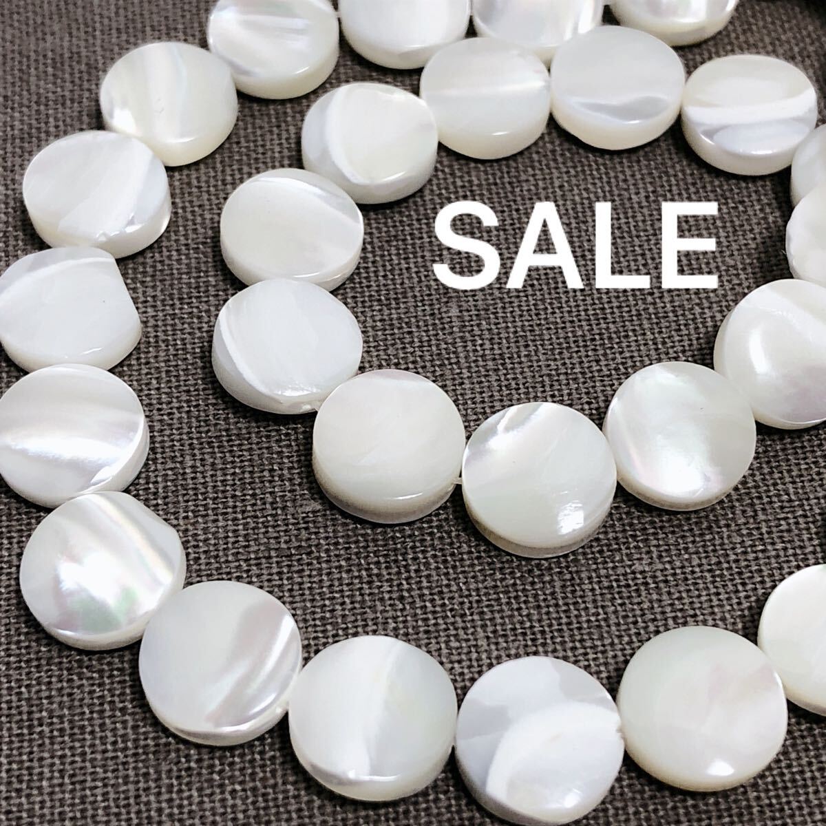 dm599/SALE!シェル◇艶が美しいサークル形 マザーオブパール 1連拍卖