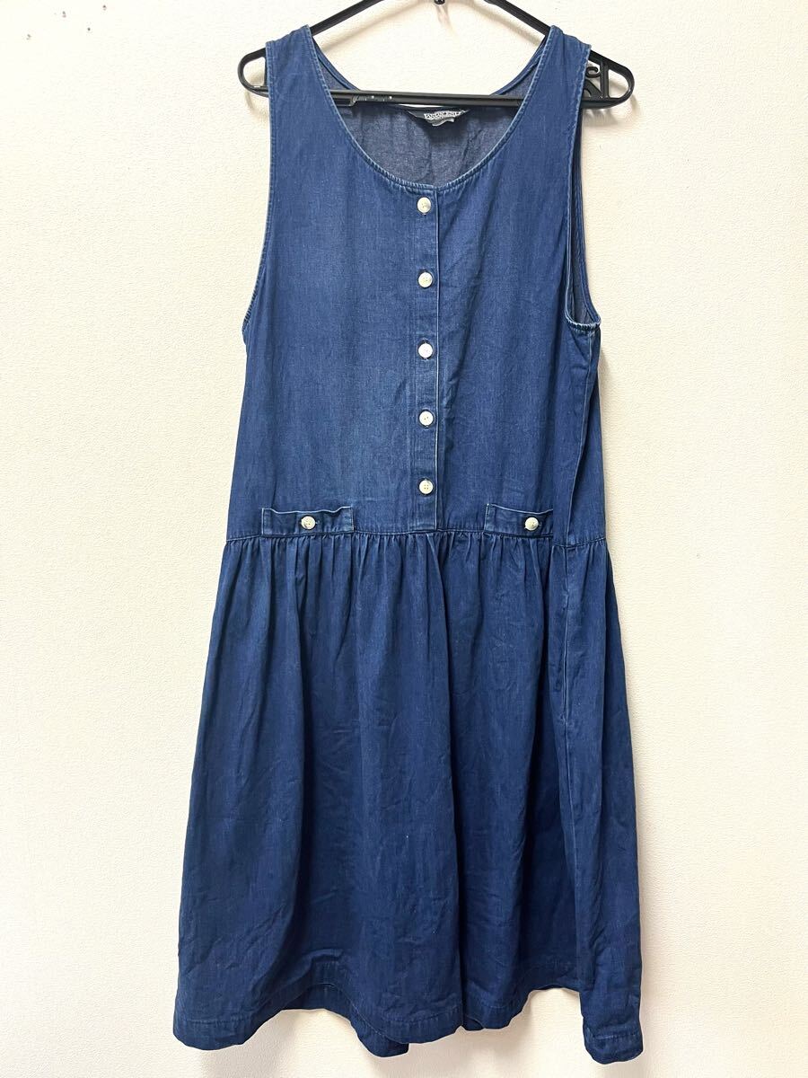90'sビンテージUSA製ランズエンドインディゴデニムワンピース16拍卖