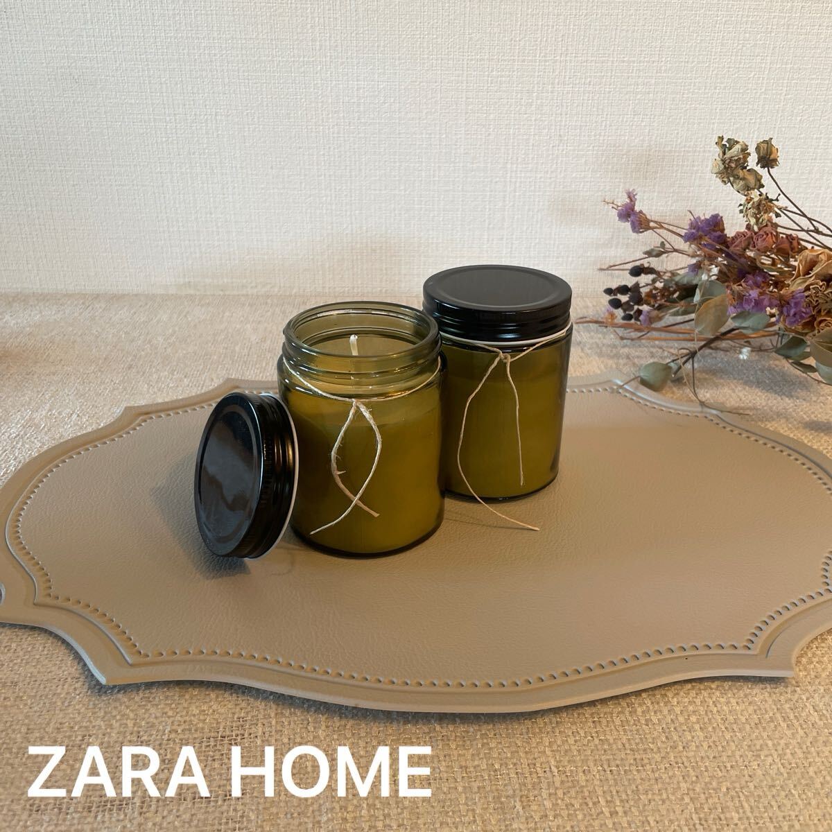 ZARA HOME アロマキャンドル 2点セット 未使用 フィグオンブレ 200g インテリア 雑貨 ザラホーム ロウソク キャンドルホルダー拍卖