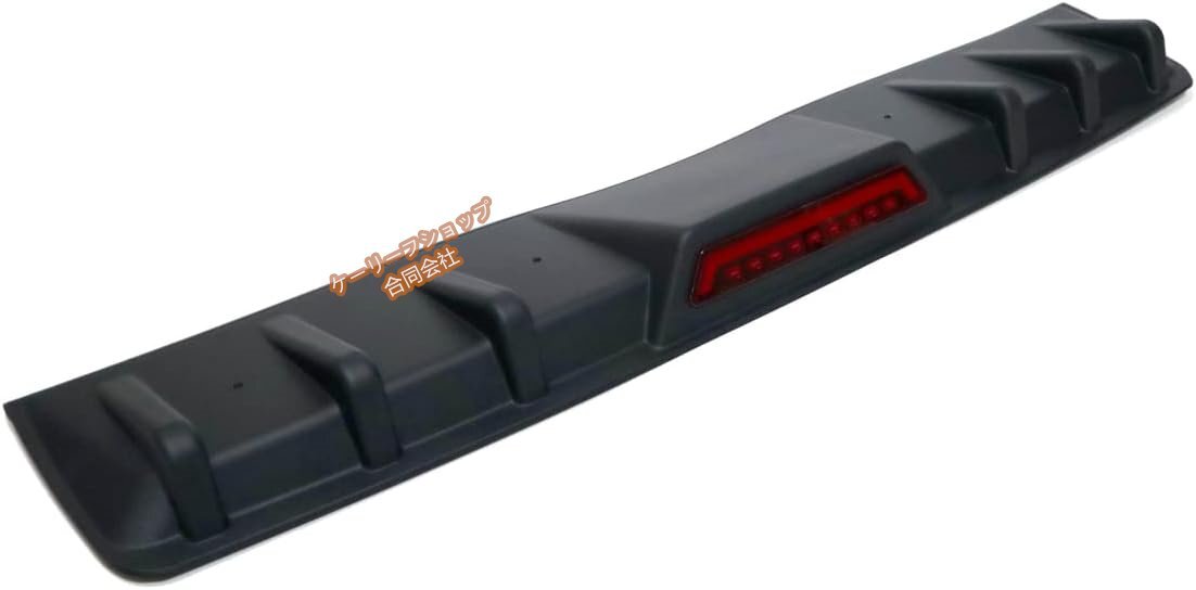 汎用 LEDフォグ付き リアディアンダーフューザー アンダーフラップ リアスプリッター カナード マーカー F1ランプ 素地ブラック拍卖