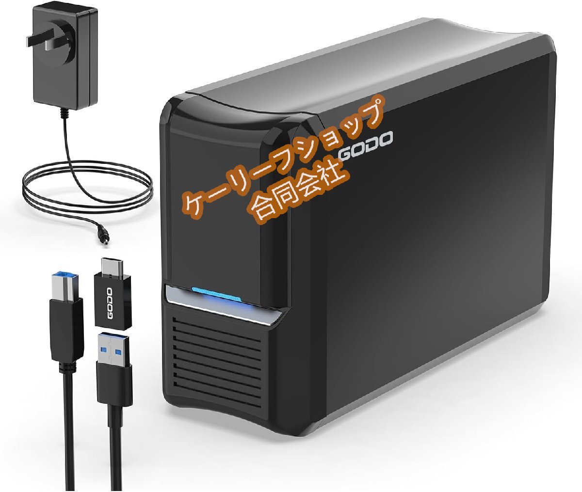 GODO 3.5インチデュアルベイRAIDハードドライブエンクロージャ、USB3.0~3.5インチSATA HDD RAID外部エンクロージャ拍卖