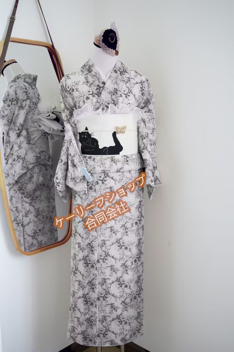 【ケーリーフショップ】11★ レースの小紋着物 成人式 163CM 成人式 総レース 仕立て上がり単品拍卖