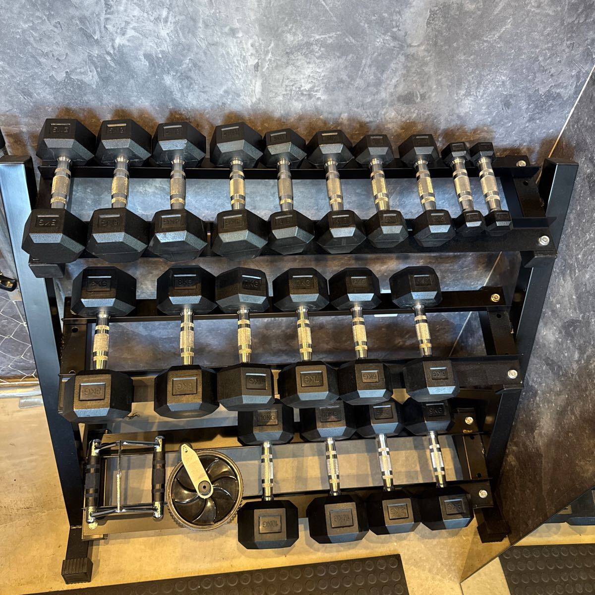 極上品 北海道旭川市 地方発送高額 ヘックス ダンベル+台セット!総重量110kg!使用期間半年拍卖