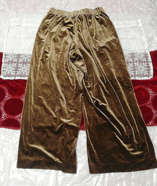 茶色サテン豪華マキシロングスカーチョ Brown satin luxurious maxi long scarcho拍卖