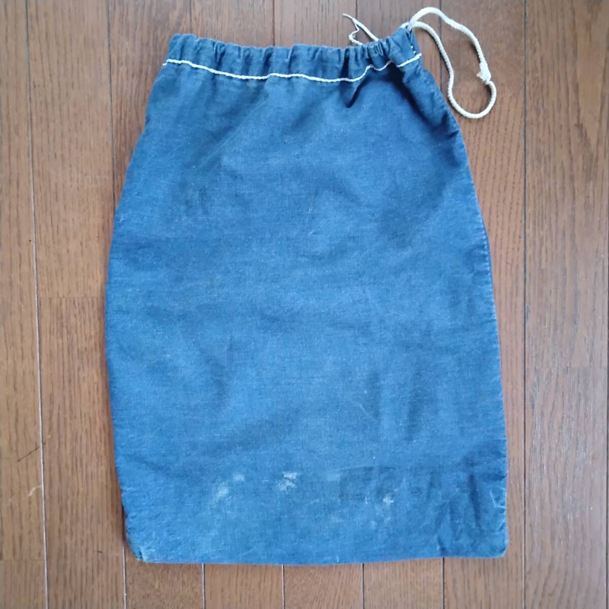 ビンテージ 40s 50s 60’s 70’s NAVY コットン デニムランドリーバッグ 小物入れミリタリー US NAVY ミッドセンチュリー拍卖