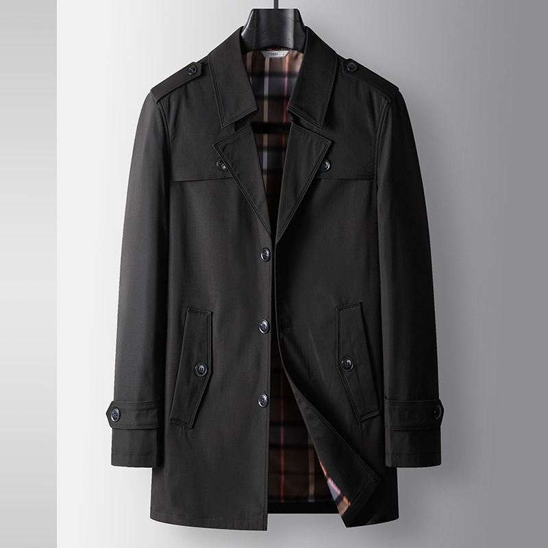新品 スプリングコート メンズ 春秋 ウインドブレーカー ステンカラーコート チェスターコート ビジネス【YSY8808】クロ XL拍卖