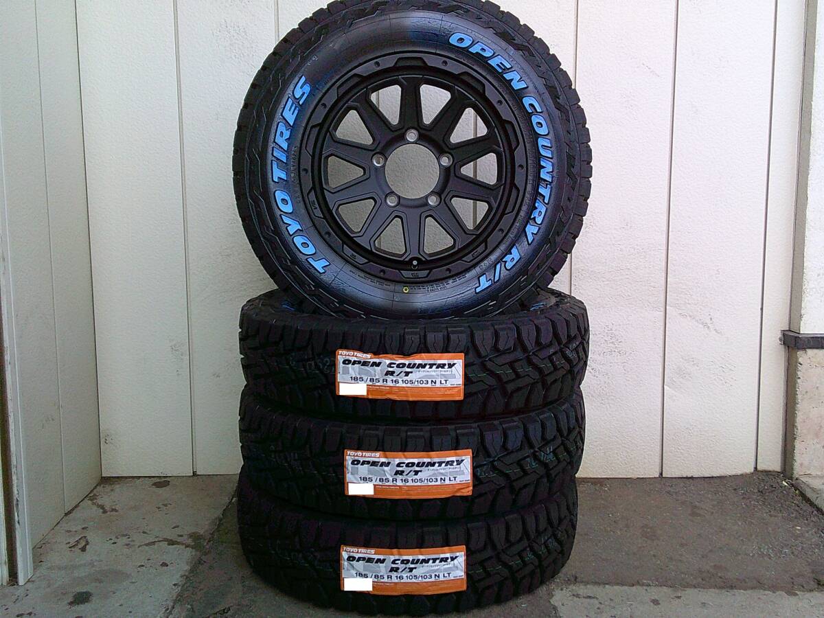 ジムニー用☆Leowing XR Vale☆マットブラック☆TOYOオープンカントリーR/T☆185/85R16☆ホワイトレター☆ゴツゴツタイヤ☆Hu拍卖