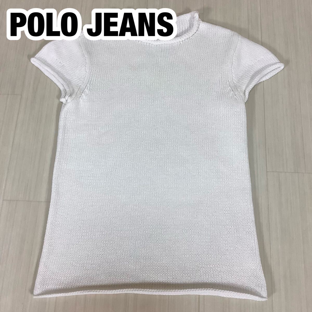 POLO JEANS CO RALPH LAUREN ポロジーンズ ラルフローレン S 半袖 コットンニット ホワイト拍卖