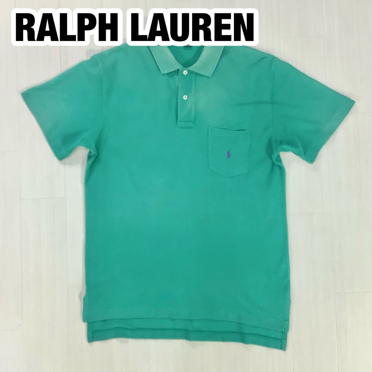 RALPH LAUREN ラルフローレン 半袖ポロシャツ M ターコイズグリーン ポロシャツ 刺繍ポニー拍卖