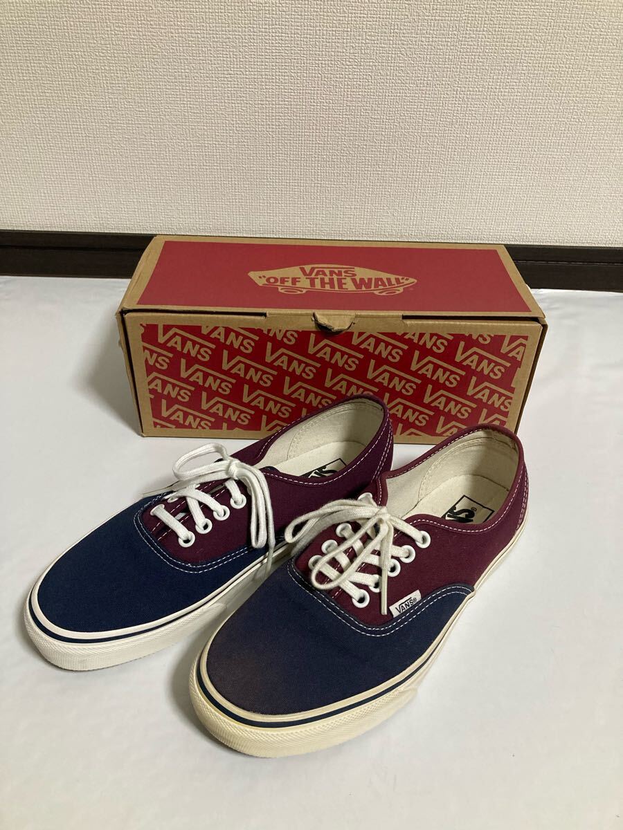 VANS オーセンティック US8 AUTHENTIC VINTAGE 2-TONE / [NAVY / BURGUNDY バンズ スニーカー ヴァンズ 拍卖