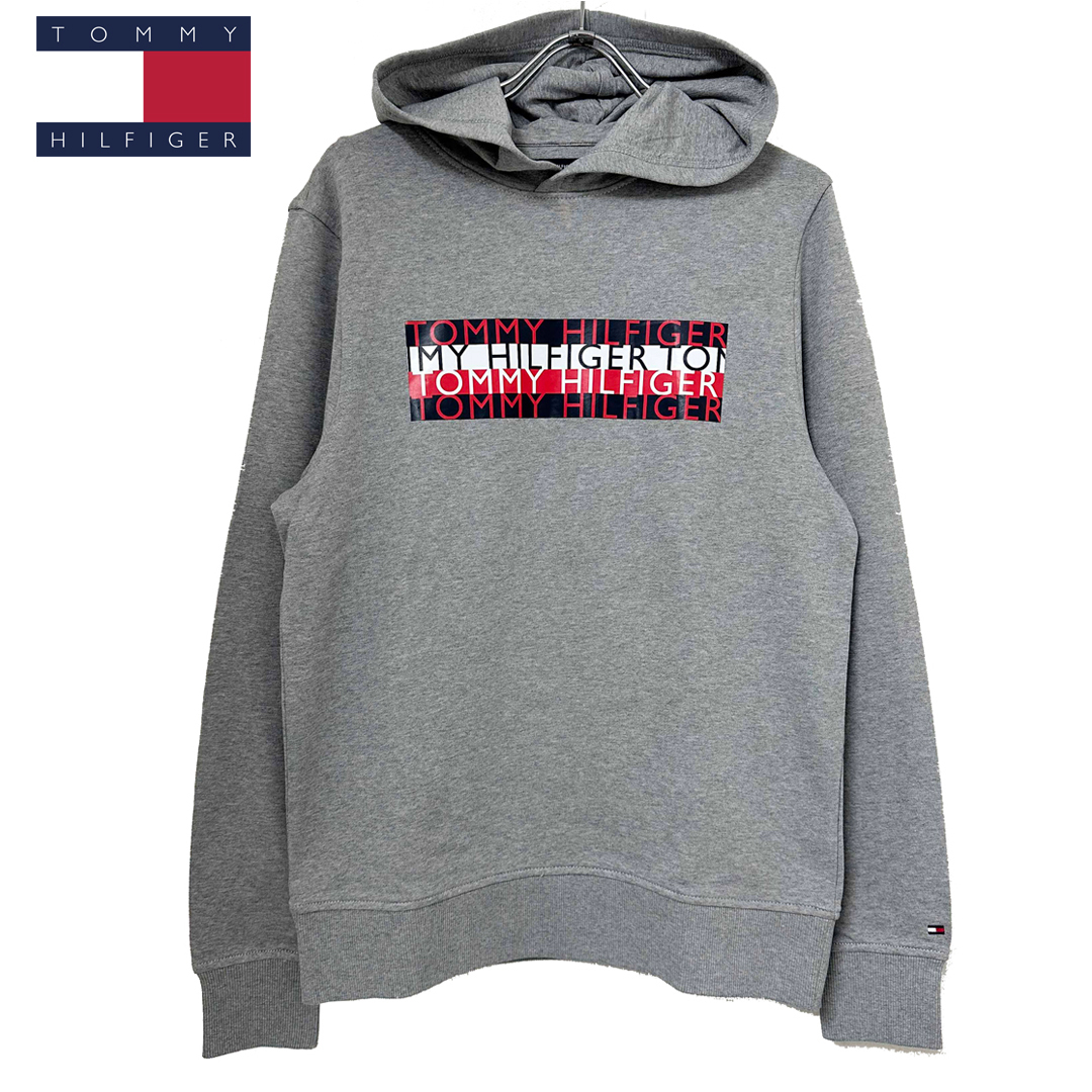 新品 M ★ トミーヒルフィガー メンズ スウェット ロゴ パーカー グレー Tommy Hilfiger フーディ 裏毛 フレンチテリー トレーナー 拍卖