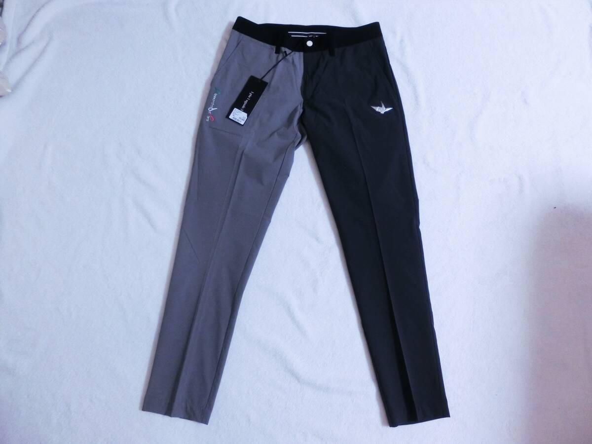 送料無料 新品 1PIU1UGUALE3 GOLF パンツ メンズS グレー/黒 春夏用 ストレッチ 軽量 速乾 即納 ウノピュウノウグァーレトレ拍卖