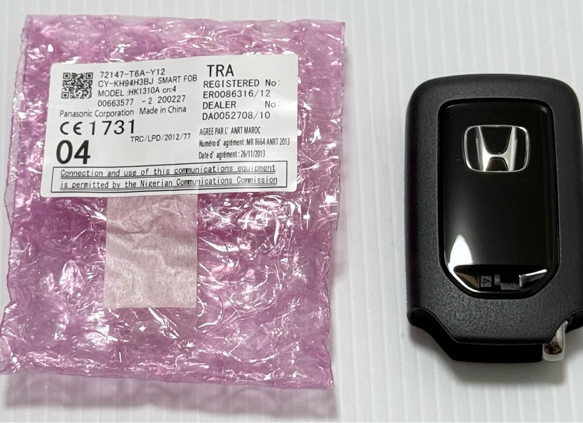 No.2 新品 未使用品 純正 HONDA ホンダ スマートキー ホンダ 4ボタン T6A-Y12 キーレス CY-KH94H3BJ拍卖