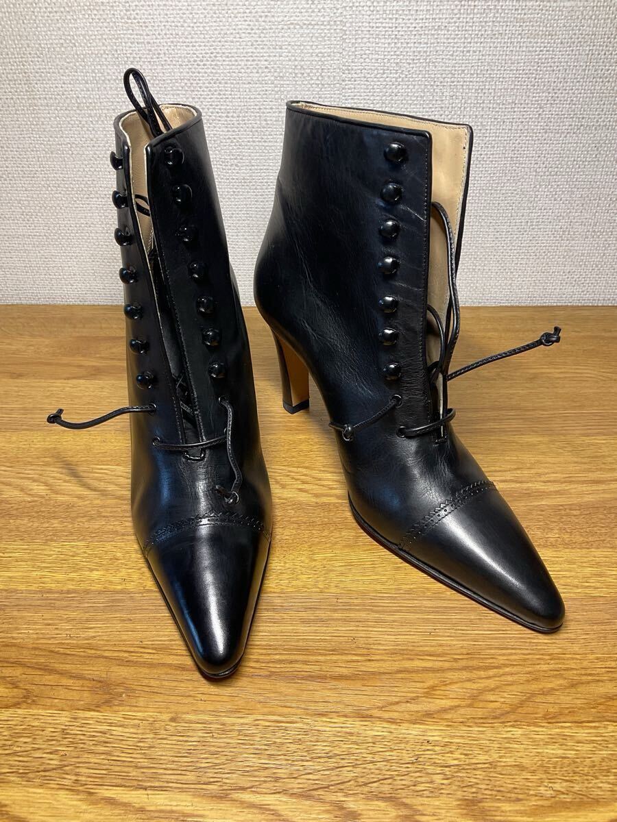 未使用 マノロブラニク MANOLO BLAHNIK Size 36 ブラック ブーツ イタリア製 靴 拍卖