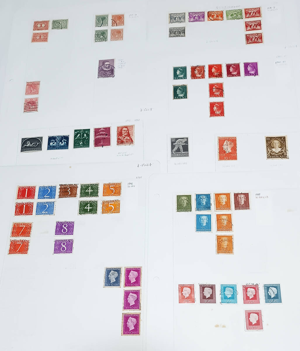 ネーデルランド切手 1898年~1949年 使用済 64枚 長期保管品拍卖