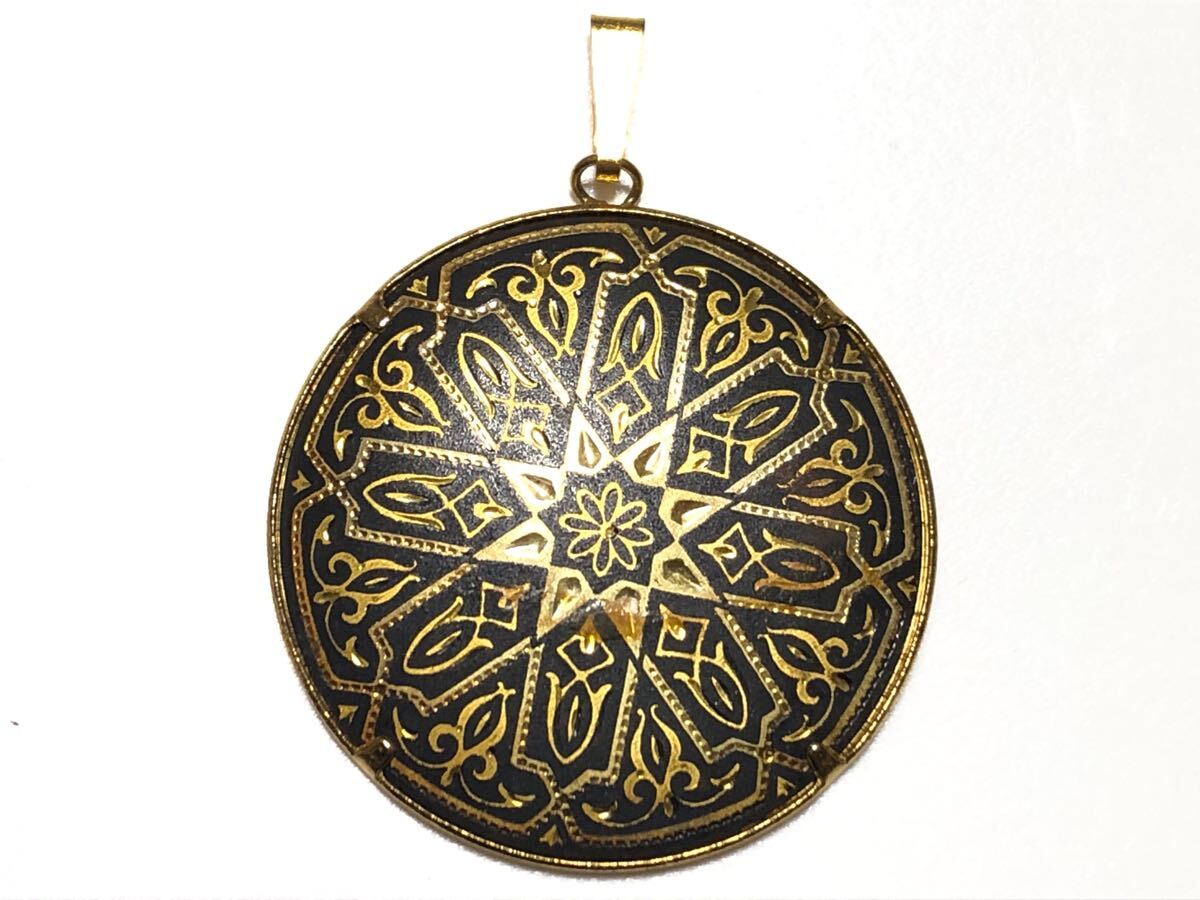 スペイン トレド Damasquinado(ダマスキナード) 純金象嵌 9.9g デザイン ペンダントトップ拍卖