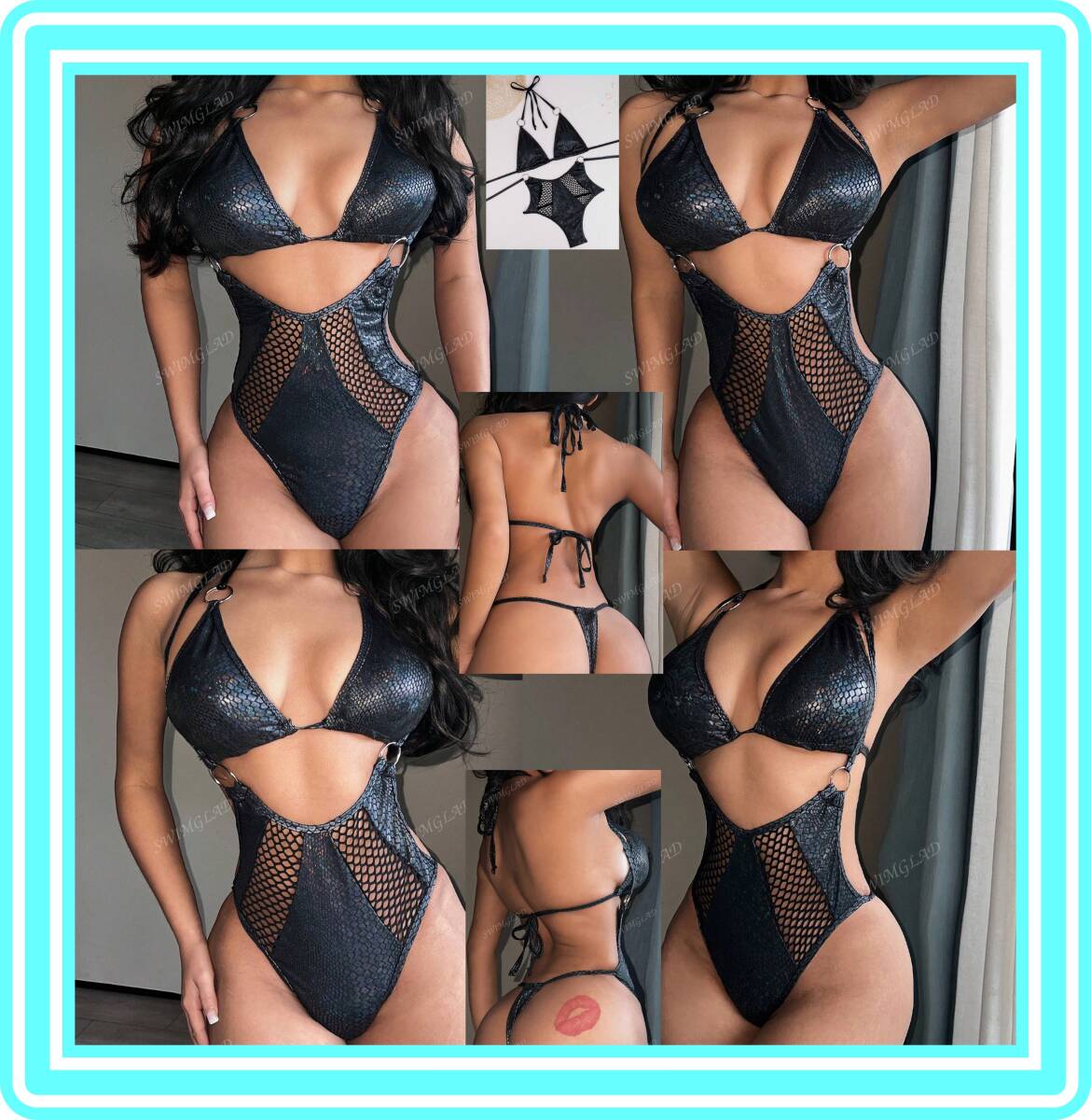 ★スネークスキン風★セクシー水着★おしゃれカラー★Tバック★パッド入★大人可愛いくSexy★ハイレグ★美水着★P163拍卖