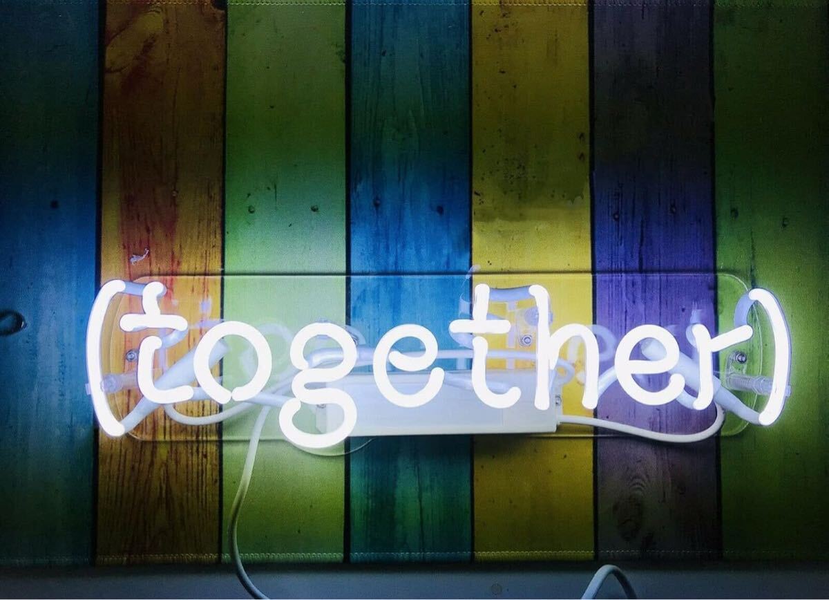 LEDネオンサイン together インテリアライト 壁掛け オーダーメイド インテリア 看板 オリジナル 拍卖