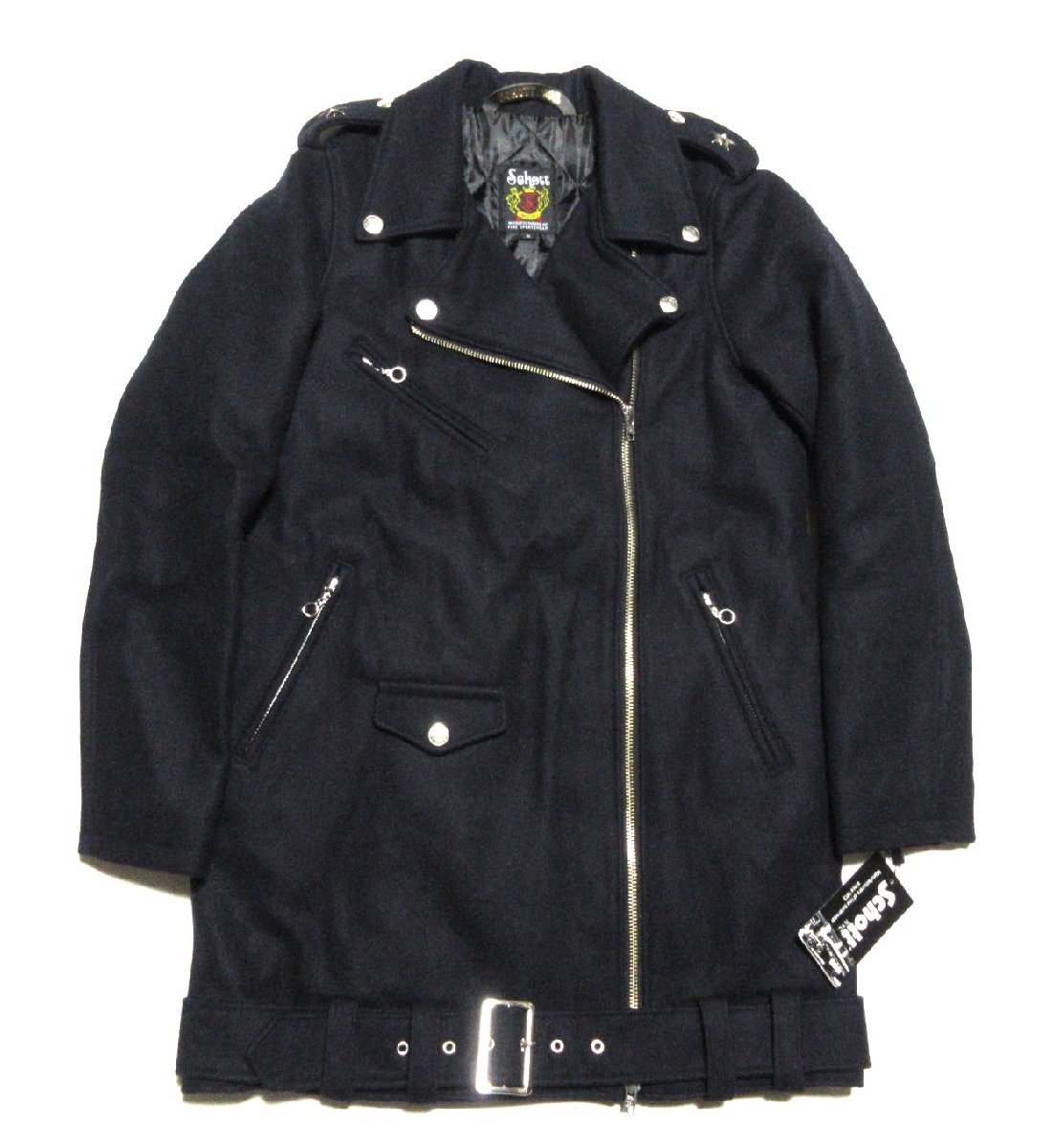 新品 上野商会 ナノユニバース 別注 Schott ショット ワンスター/ウールメルトン ライダース/ジャケット/コート/3132078/ネイビー(拍卖