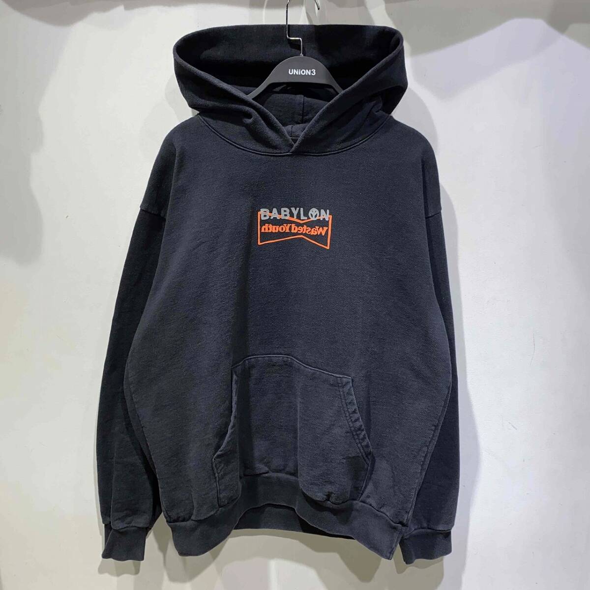 WASTED YOUTH BABYLON PULLOVER HOODIE Lサイズ ウェイステッドユース バビロン パーカー フーデッド フーディー ブラック拍卖