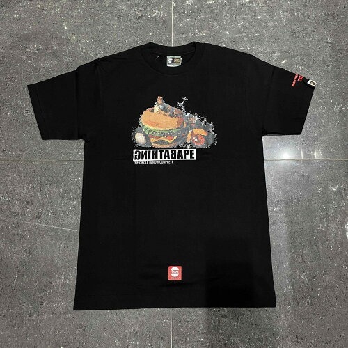 A BATHING APE 1990年代 HUMBURGER BIKE TEE SIZE-M アベイシングエイプ ハンバーガーバイク 半袖Tシャツ BAPE拍卖