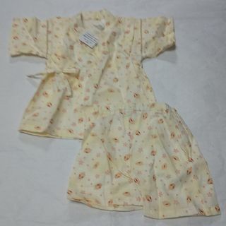 未使用 サイズ95 甚平 ウサギ柄 花柄 うさぎ柄 女の子用 タグ付き拍卖