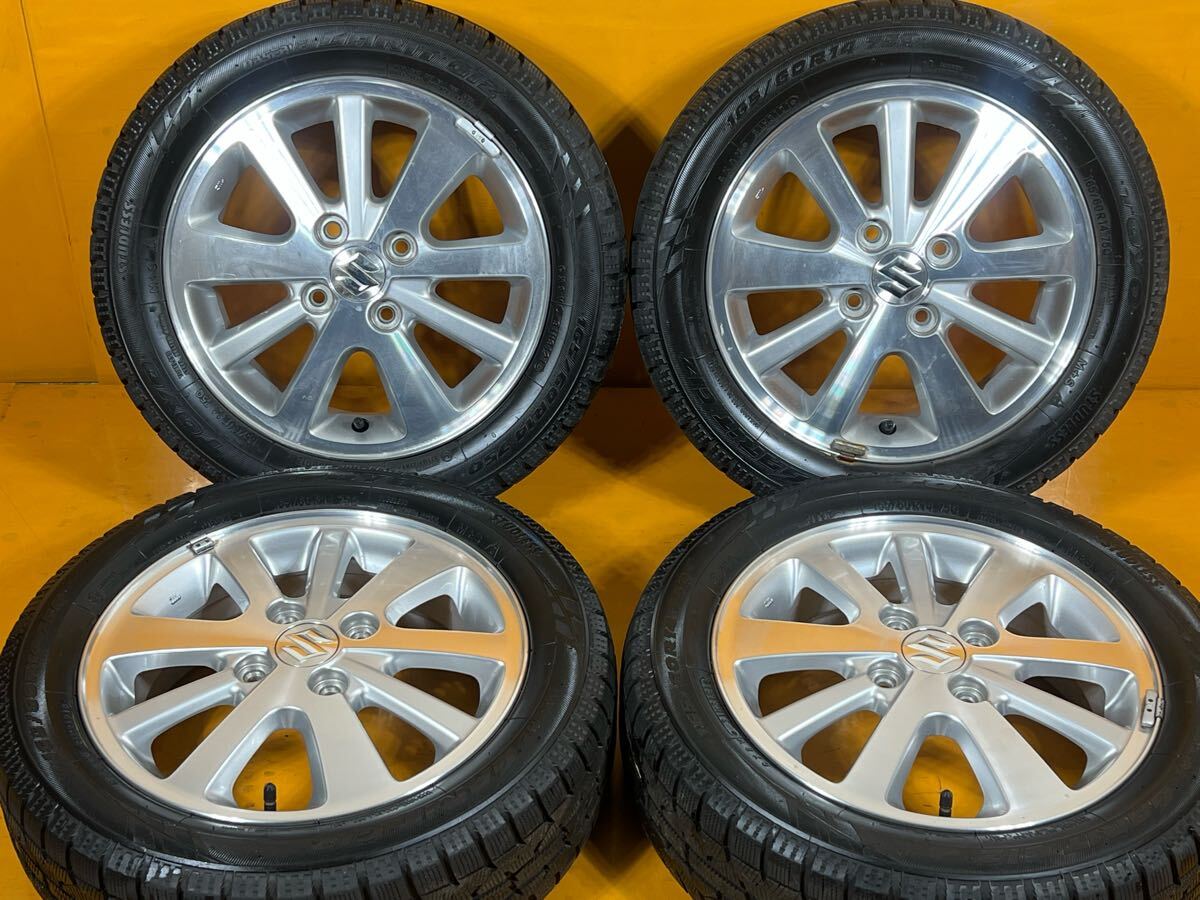 ★バリ溝スタッドレス!★ スズキ エブリィワゴン 純正 14in 4.5j +50 pcd100 TOYO ガリットGIZ 165/60/14 SUZUKI 交換用 冬用 拍卖