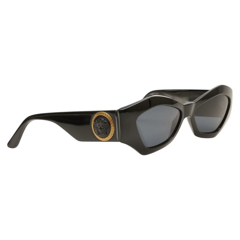 ヴェルサーチェ メデューサロゴ キャットアイ サングラス MOD.421/B ブラック プラスチック レディース VERSACE 【中古】拍卖