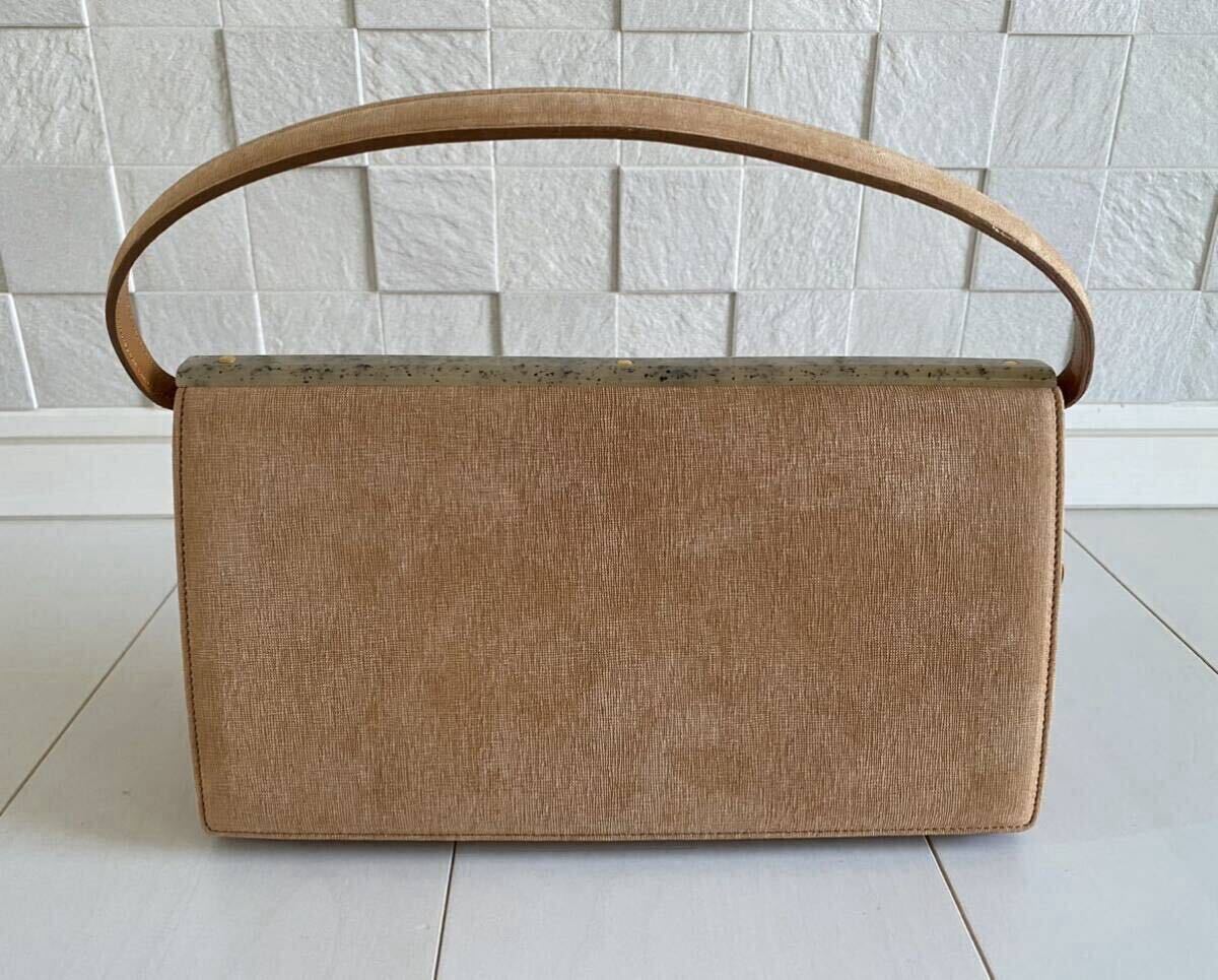 GINZA KANEMATSU 銀座かねまつ ハンドバッグ レザー ブラウン拍卖