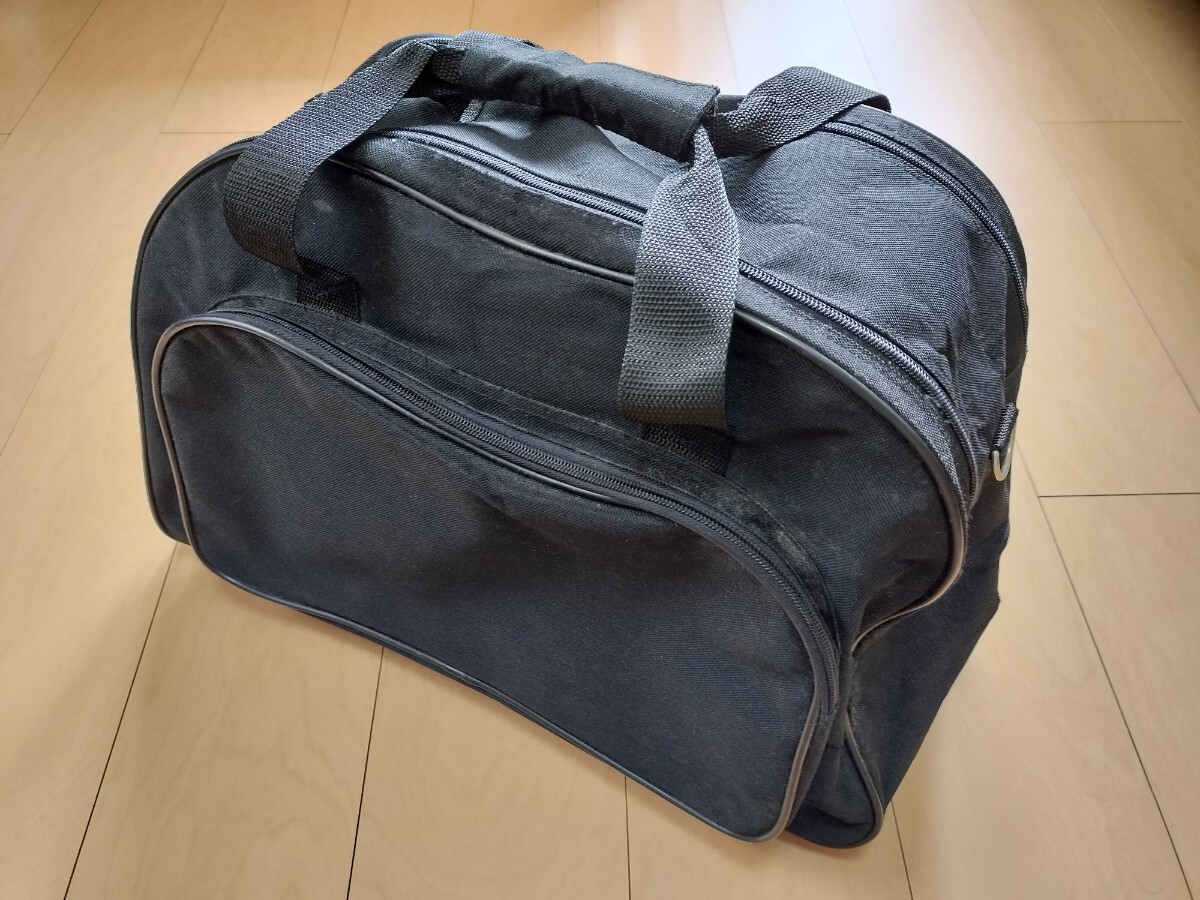 ※中古【ダブル2重ファスナー#ボストンバッグ】45cm(横)×32cm(縦)#ボストンバッグ#ビジネスBag黒キャンバス地拍卖