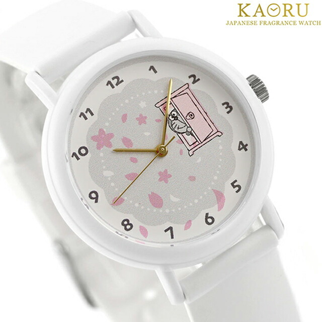 カオル アイムドラえもん 甘い香り ドラえもんと桜 腕時計 ブランド KAORU KAORU007DW グレー ホワイト 白 日本製拍卖