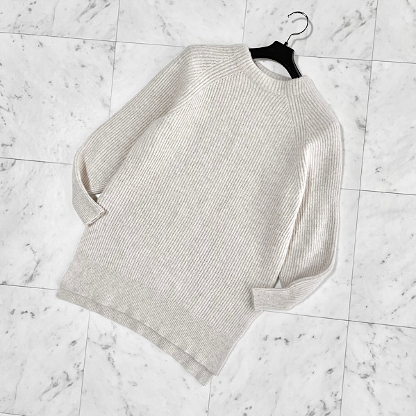 PLST プラステ ニット セーター 羊毛 カシミヤ グレー ベージュ S拍卖