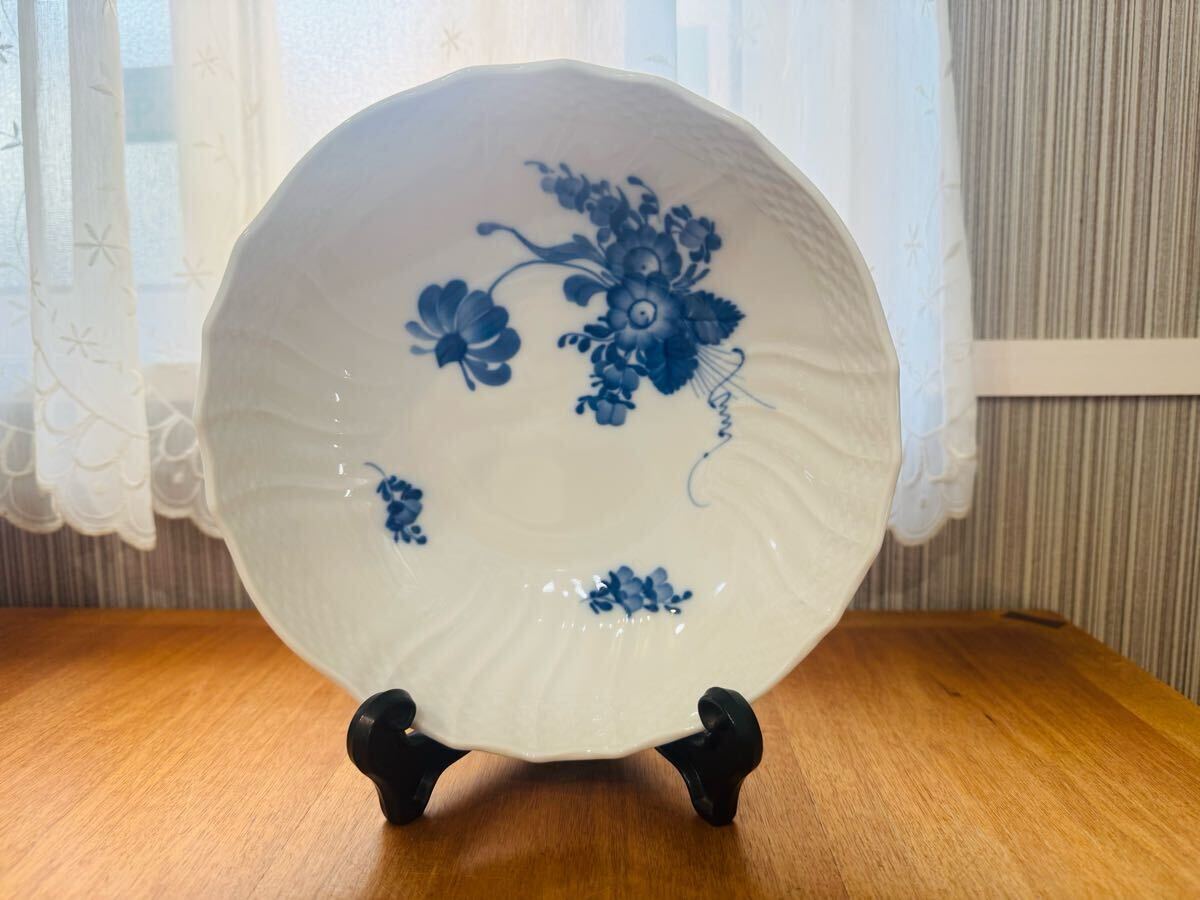 【美品】ROYAL COPENHAGEN ロイヤルコペンハーゲン ブルーフラワー カーブ ボウル 盛皿 大鉢 約21cm 1枚 拍卖