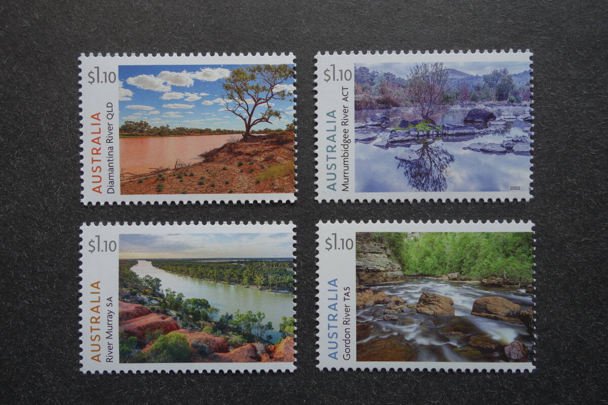 外国切手: オーストラリア切手「オーストラリアの河川」 4種完 未使用拍卖