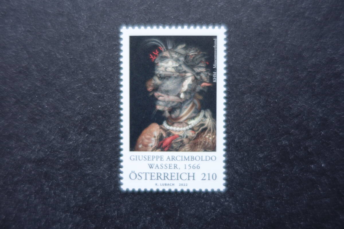 外国切手: オーストリア切手 「ジュゼッペ・アルチンボルド画〈水〉」(マニエリスムを代表する画家)1種完 未使用拍卖