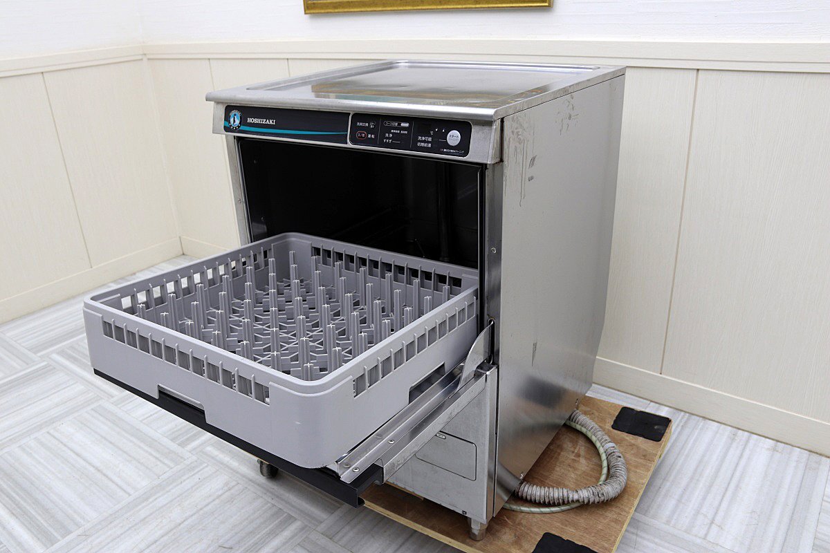 超美品!19年製 ホシザキ星崎 食器洗浄機 100V アンダーカウンター 貯湯タンク内蔵 JWE-400TUB 食洗器 洗剤供給器内蔵型 店舗厨房業務用拍卖
