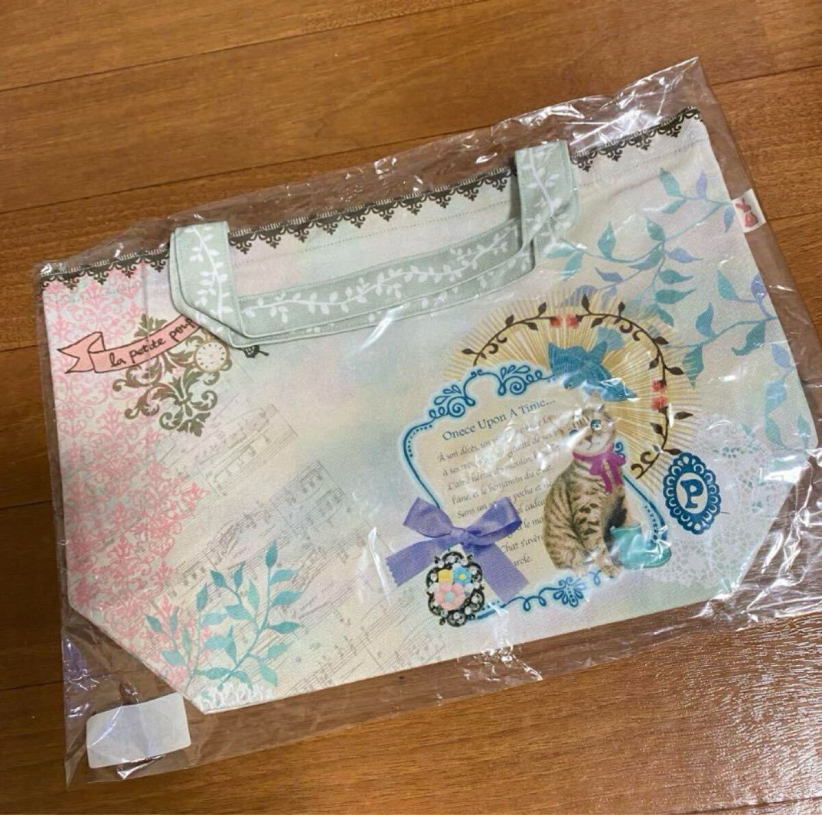 【送料無料】未使用 ながぐつネコ ミニトートバッグ お弁当袋 ②拍卖