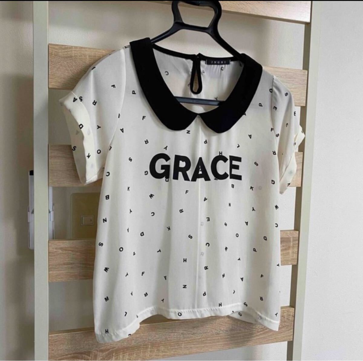 【送料無料】INGNI 襟付き シフォンブラウス M ⑦拍卖