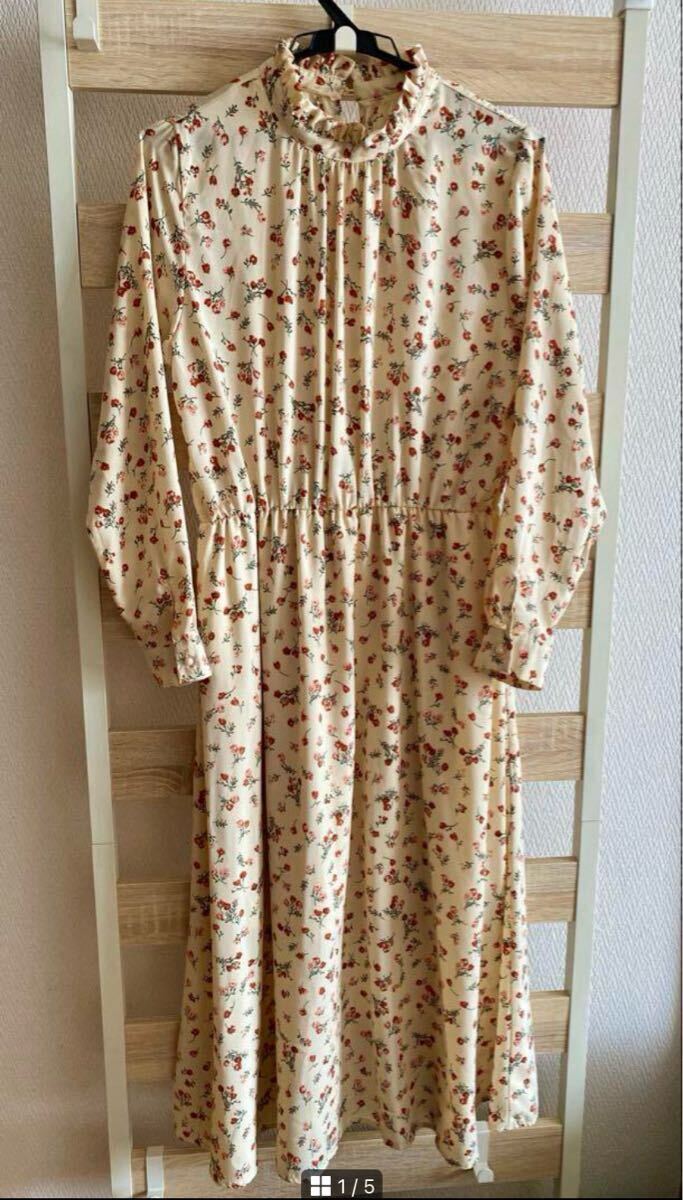 【送料無料】Emsexcite 花柄ロングワンピース M 長袖拍卖